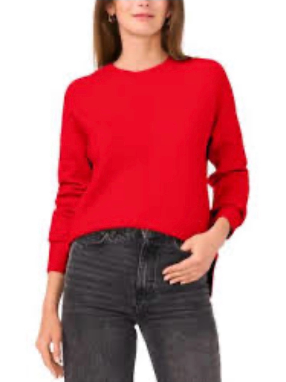 Vince Camuto Women’s Red Crewneck Front Seam Pullover Sweater Size Medium NWT